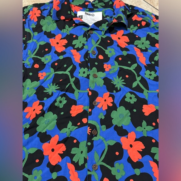Adult Collar Shirt, floral print, short sleeve - Picture 1 of 4